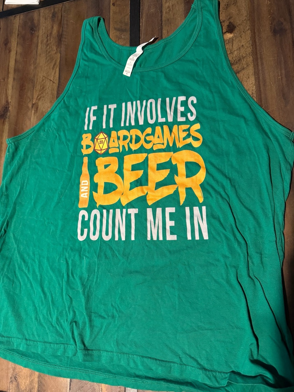 Bella Canvas green teal tank with yellow and white printed slogan